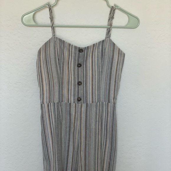 Lulus Essential Essence Blue Multi Striped Tie-Back Romper - XS - Picture 4 of 15